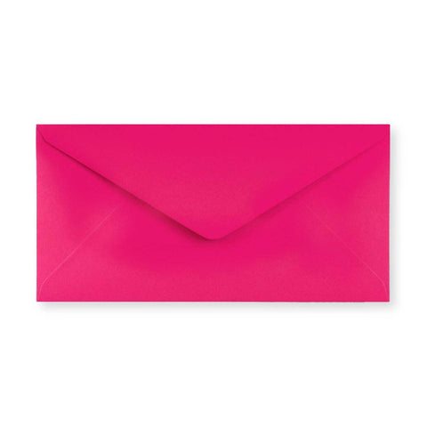DL Fuschia Pink Gummed V-Flap Envelope (110 x 220mm)