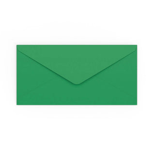 DL Dark Green Gummed V-Flap Envelope (110 x 220mm)