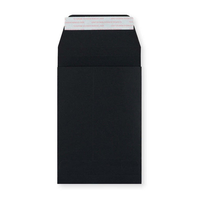 C6 Black Peel & Seal Gusset Envelope (114 x 162 x 25mm)