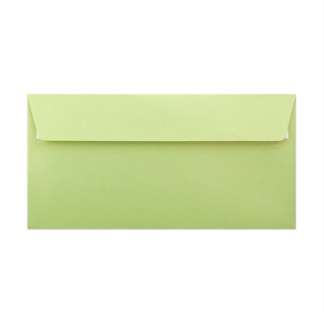 Pearlescent Envelopes Green Lime 110 x 220 mm (DL) Peel and Seal
