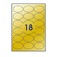 Oval Adhesive Labels Gold 63 x 42 mm (18 labels)