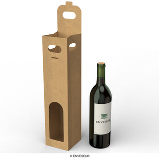 Cardboard wine bottle box 75 cl.