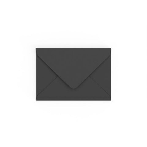 C6 Black British Made Gummed V-Flap Envelope (114 x 162mm)