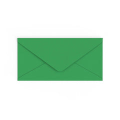 DL Kelly Green British Made Gummed V-Flap Envelope (110 x 220mm)