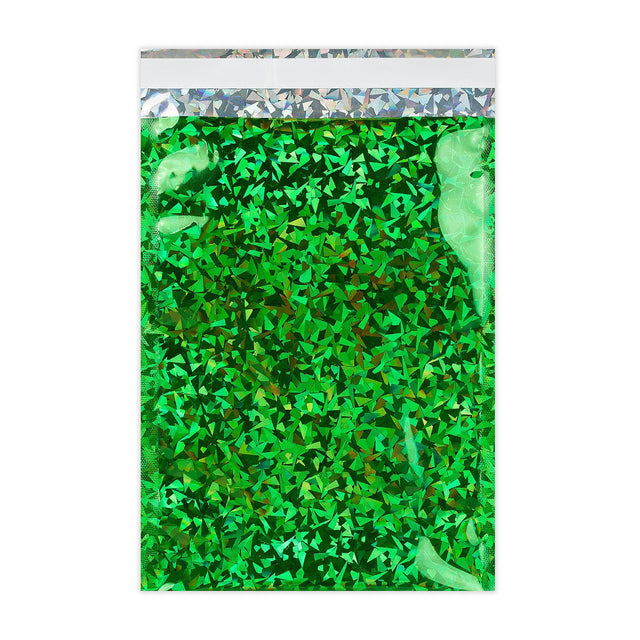 Holographic Finish Foil Bags Holographic Green 324 x 229 mm (C4)