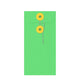 Coloured envelopes with string and washer closure Green + Yellow 220 x 110 mm (DL)