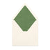 Paper Lined Envelopes Ivory + Green Fancy Paper 160 x 160 mm