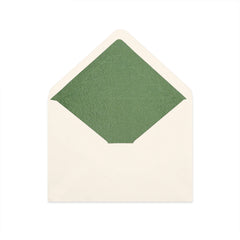 Paper Lined Envelopes Ivory + Green Fancy Paper 162 x 229 mm (C5)
